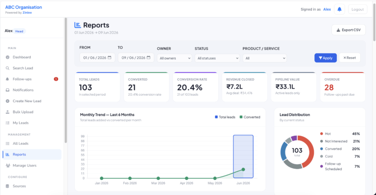 Reports screenshot